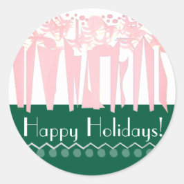 ART DECO RUNDER AUFKLEBER