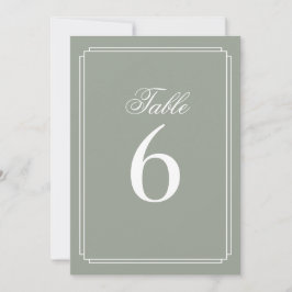 Art Deco Sage Green Tischnummer