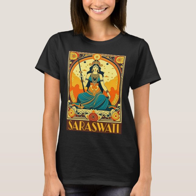 Art Deco Saraswati T-Shirt (Vorderseite)