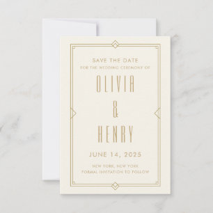 Art Deco Save the Date Card