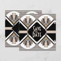 Art Deco Save the Date Flachkarte
