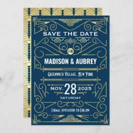 Art Deco Save the Date Hochzeit Einladung