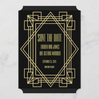 Art Deco Save-the-Date-Hochzeits-Einladung Einladung