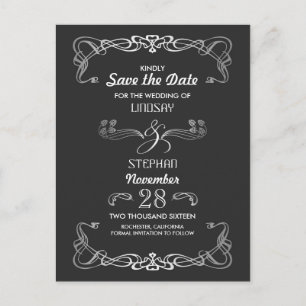 Art Deco Save the Date Vintag Ankündigungspostkarte