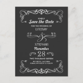 Art Deco Save the Date Vintag Ankündigungspostkarte