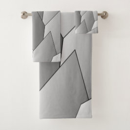 Art Deco Scales Design Grau-Badehandtuch-Set Badhandtuch Set