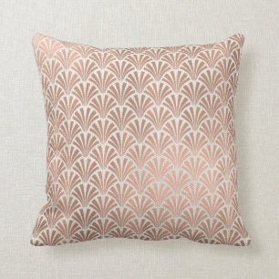 Art Deco Scales Seashells Elfenbeinküste Rose Gold Kissen