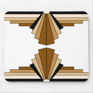 Art Deco Schichten in Beige Mousepad