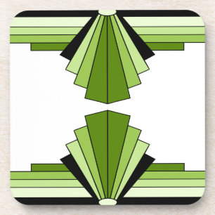 Art Deco Schichten in Limettengrün Untersetzer