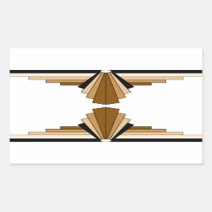 Art Deco Schichten in Tannbraun Rechteckiger Aufkleber