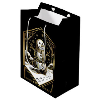 Art Deco Schneemann-Geschenktasche Mittlere Geschenktüte
