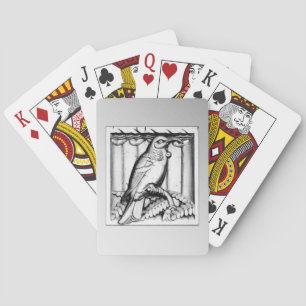 Art Deco Schnitzereifalke - silber Spielkarten
