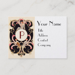 ART DECO SCHÖNHEIT MODE KOSTÜMDESIGNER MONOGRAMM VISITENKARTE