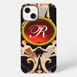 ART DECO SCHÖNHEIT MODE ROTER RUBIN-EDELSTEIN MONO iPhone 13 HÜLLE
