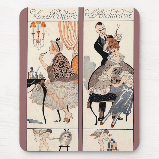 Art Deco Schönheit Mousepad (Vorne)