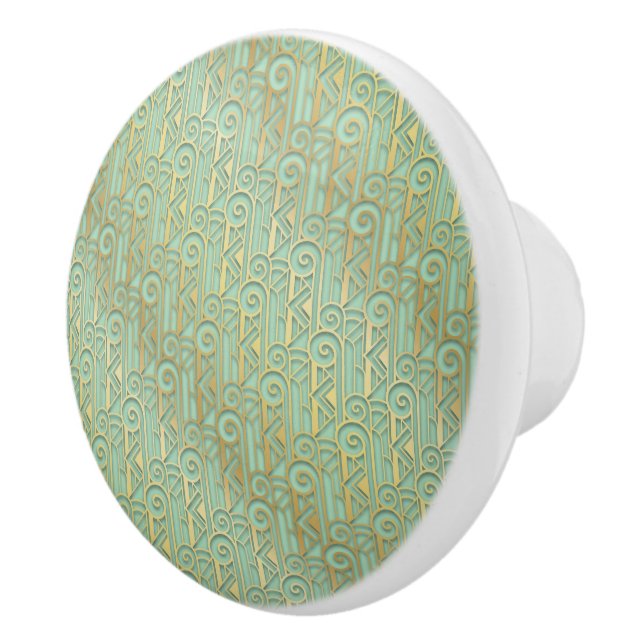 Art-Deco-Schubladen und Kabinettbügel Keramikknauf (Rechts)