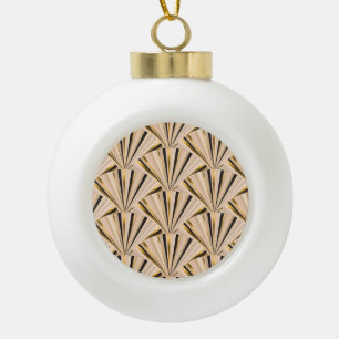 Art Deco-Schuppen: Geometrischer goldener Glamour Keramik Kugel-Ornament