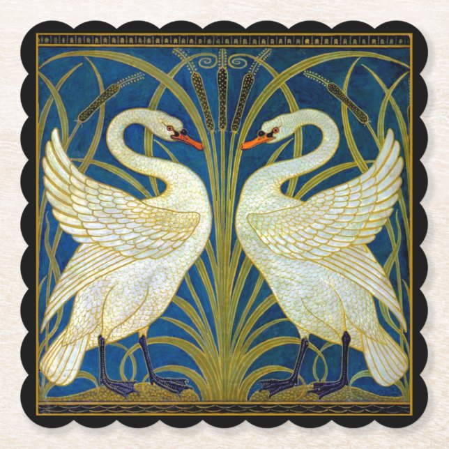 Art Deco Schwäne Untersetzer (Vorderseite)