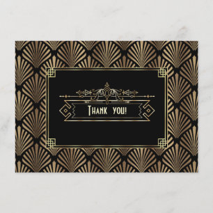 Art Deco Schwarz Gatsby 1920er Dankeschön Dankeskarte