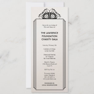 Art Deco Schwarz gestapelte Rahmen Glamour formale Einladung