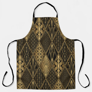 Art Deco Schwarz Gold Eleganz Schürze