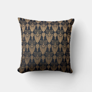 Art Deco Schwarz Gold: Retro. Kissen