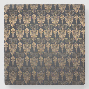 Art Deco Schwarz Gold: Retro. Steinuntersetzer