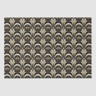 Art Deco Schwarz und Gold symmetrisch Seidenpapier