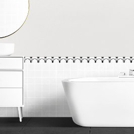 Art Deco Schwarz-weiß Elegante geometrische Grenze Fliese