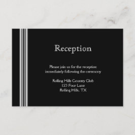 Art Deco Schwarz-weiß Medallion Hochzeitsempfang Begleitkarte