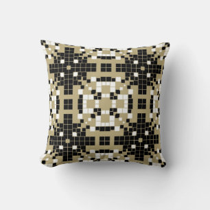 Art Deco Schwarz, Weiß Retro Abstrakte Kunst Kissen
