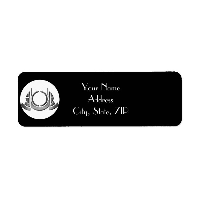 Art Deco Schwarz-weiß Silver Medallion Hochzeit (Vorne)