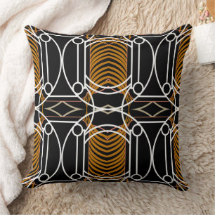 Art Deco Schwarz-Weiß Vintage Kissen