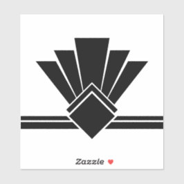 Art Deco Schwarz-weiße Lüfterklammer und Tile Aufkleber