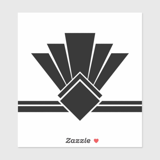 Art Deco Schwarz-weiße Lüfterklammer und Tile Aufkleber (Blatt)