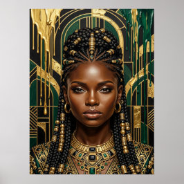 Art Deco Schwarze Frau Poster