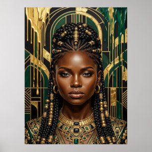 Art Deco Schwarze Frau Poster