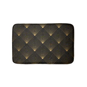 Art Deco: Schwarze Gold Elegance. Badematte
