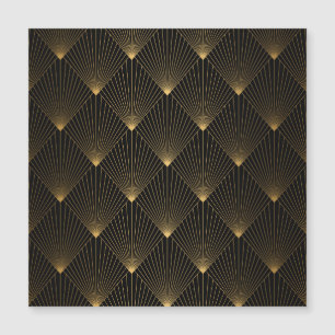 Art Deco: Schwarze Gold Elegance. Magnetkarte