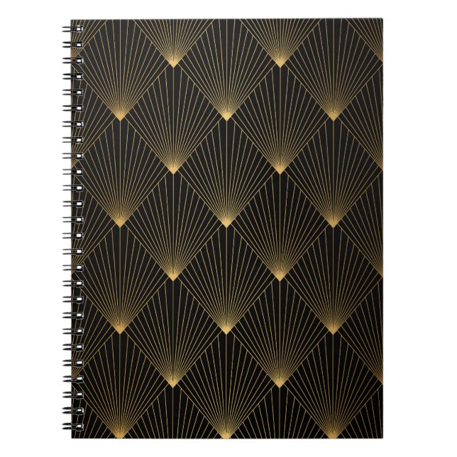Art Deco: Schwarze Gold Elegance. Notizblock (Vorderseite)