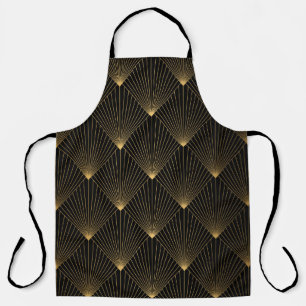 Art Deco: Schwarze Gold Elegance. Schürze