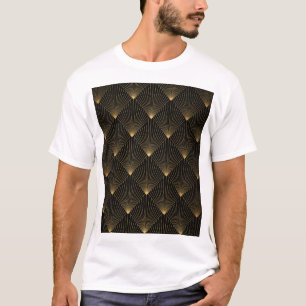 Art Deco: Schwarze Gold Elegance. T-Shirt