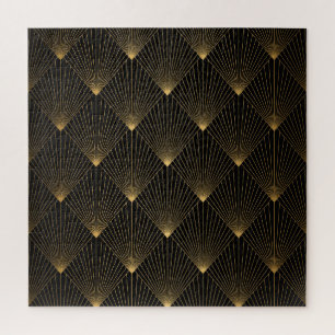 Art Deco: Schwarze Goldeleganz. Puzzle
