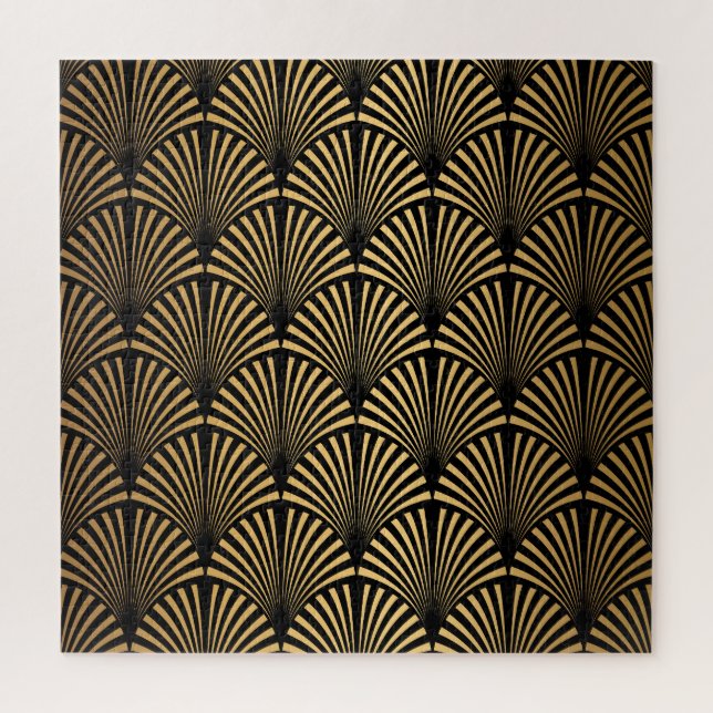 Art Déco: Schwarze Goldskala. Puzzle (Vertikal)