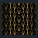 Art Deco: Schwarzes Gold Nahtloser Luxus Poster<br><div class="desc">Art Deco Muster. Nahtloser Schwarz-Gold Hintergrund. Metallische Muscheln oder Waagen verleihen einen Spitzenschmuck. Minimalistische geometrische Konstruktion. Vintage Linien. Motive aus den 1920-30er Jahren. Luxuriöse Vintage Illustration Art Deco Eleganz strahlt in diesem Schwarz-Gold-Muster. Re-Ro-Raffinesse herrscht. Art Deco Eleganz: Schwarz, Gold, Metallic Muscheln. Hintergrund, Muster, Abbildung, Textur, Dekoration, Vintag, Gold, Blatt, Linie,...</div>