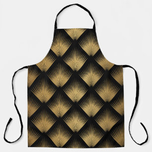 Art Deco, schwarzes goldenes Muster. Schürze