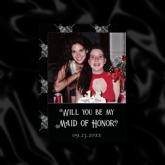 Art Deco | Schwarzes und Silberes Brautparty Foto  Einladung (Von Creator hochgeladen)