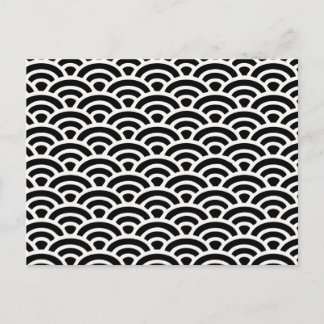 Art Deco Schwarzweiß-Muster Postkarte