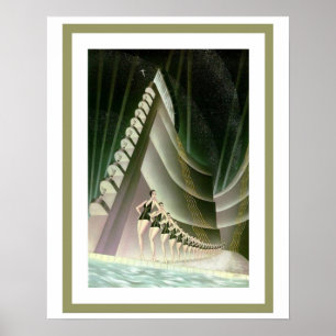 Art Deco Schwimmer Plakat 16 x 20