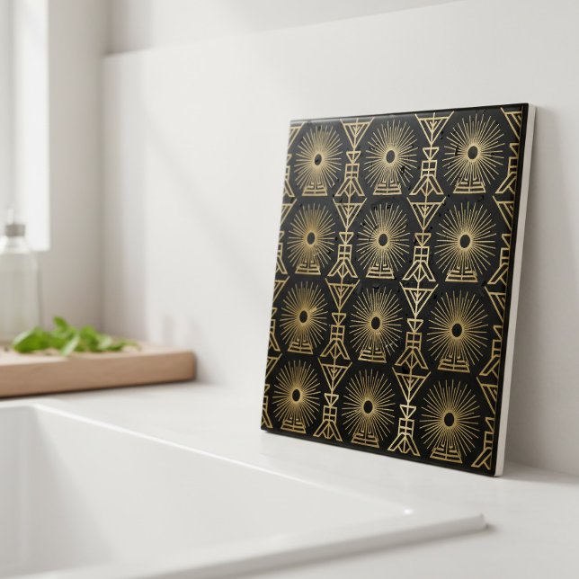 Art Deco Seamless Starburst Geometric Pat#8 ID1196 Fliese (Von Creator hochgeladen)